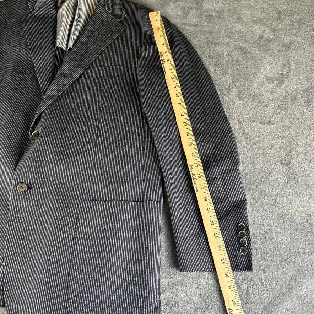 Corneliani Gray Pinstripe Blazer 2-Button Sport Coat Mens ~42R Cotton Flax Silk